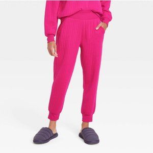 Women's Plus Size Mid-Rise Ankle Fleece Jogger Pants-A New Day Size Pink XXL NWT